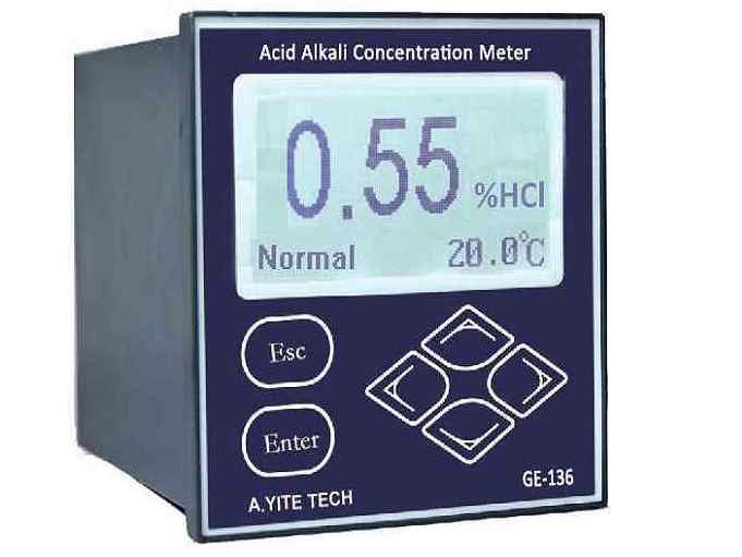 Medidor de concentração de ácido alcalino